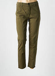 Pantalon chino țesătură poplin mărime normală verde FIVE femme