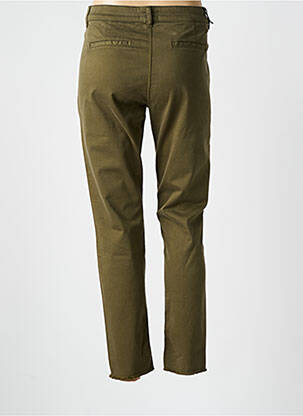 Pantalon chino țesătură poplin mărime normală verde FIVE femeie