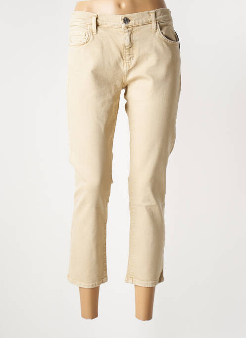 Blugi cu croială slim bej CURRENT ELLIOTT femeie