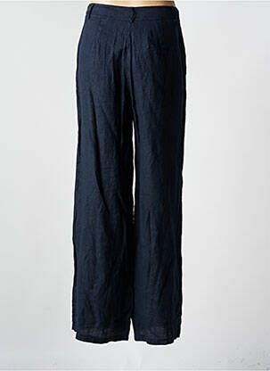 Pantalon larg închidere cu fermoar sub clapetă cu nasturi talie înaltă albastru LA FEE MARABOUTEE femeie