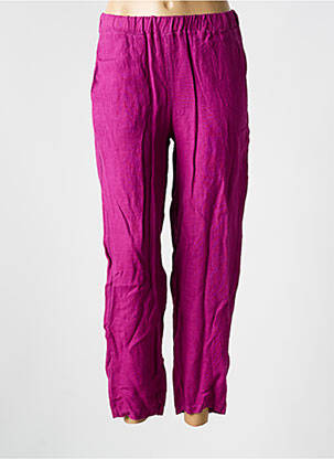 Pantalon drept țesătură crep talie înaltă violet LA FEE MARABOUTEE femeie