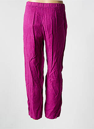 Pantalon drept țesătură crep talie înaltă violet LA FEE MARABOUTEE femeie