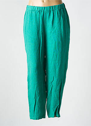 Pantalon drept țesătură crep talie înaltă verde LA FEE MARABOUTEE femeie