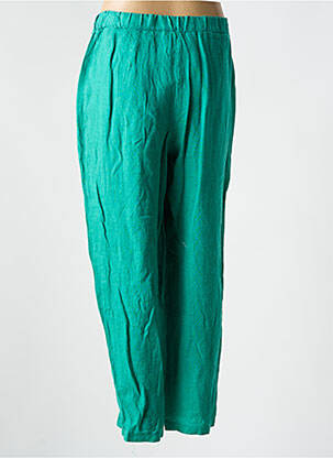 Pantalon drept țesătură crep talie înaltă verde LA FEE MARABOUTEE femeie