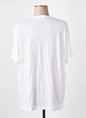 Tricou croială dreaptă mâneci scurte alb EMI MESS femeie