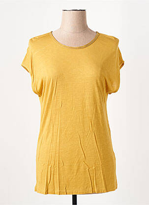 Tricou elasticitate mâneci scurte galben LA FEE MARABOUTEE femeie