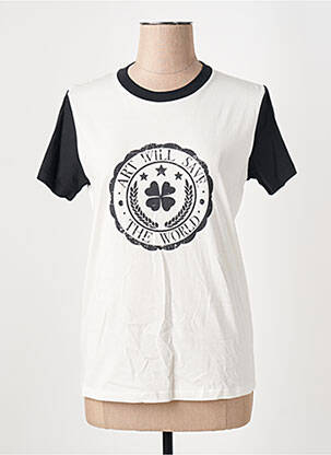 Tricou croială dreaptă mâneci scurte bej STELLA FOREST femeie