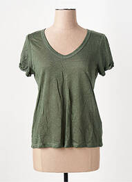 Tricou guler în v mâneci scurte verde MKT STUDIO femme
