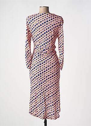 Rochie midi imprimeu fantezie mâneci lungi roz DIANE VON FURSTENBERG femeie