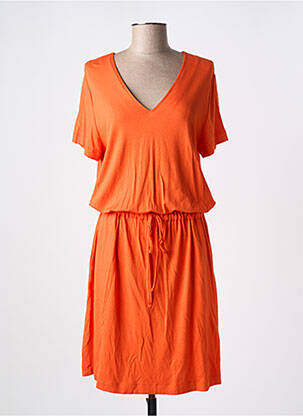 Rochie midi mâneci scurte mâneci scurte portocalie LA FEE MARABOUTEE femeie