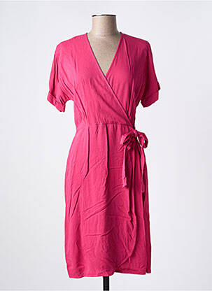 Rochie midi mâneci scurte mâneci scurte roz LA FEE MARABOUTEE femeie