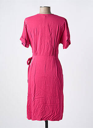 Rochie midi mâneci scurte mâneci scurte roz LA FEE MARABOUTEE femeie