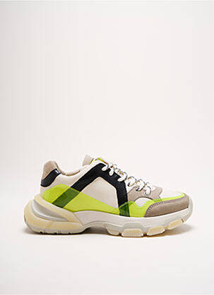 Adidași material neted toc de 4 la 6 cm galben BRONX femeie