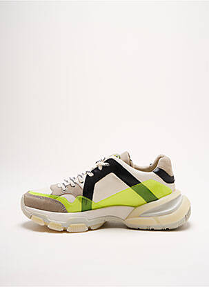Adidași material neted toc de 4 la 6 cm galben BRONX femeie