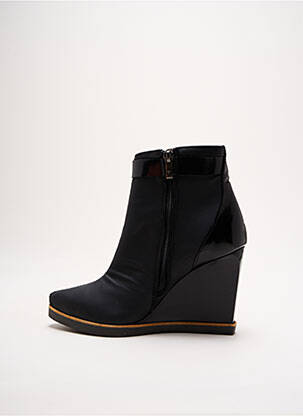 Botine/ghete țesătură satinată toc de 7 la 9 cm negru PURA LOPEZ femeie
