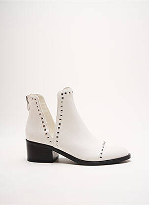 Botine/ghete material neted toc de 4 la 6 cm alb STEVE MADDEN femeie