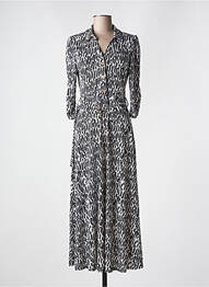Rochie lungă mâneci lungi mâneci lungi negru MORGAN femme