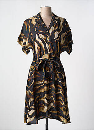 Rochie midi mâneci scurte mâneci scurte maro KAFFE femeie