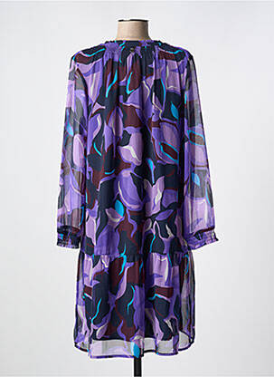 Rochie midi imprimeu floral mâneci lungi violet STREET ONE femeie