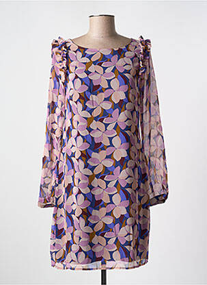 Rochie scurtă croială fluidă mâneci lungi roz MOLLY BRACKEN femeie