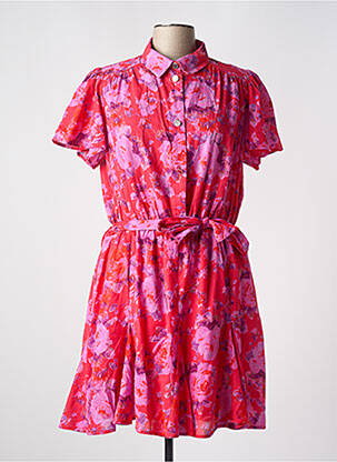 Rochie midi imprimeu floral mâneci scurte roșu MORGAN femeie