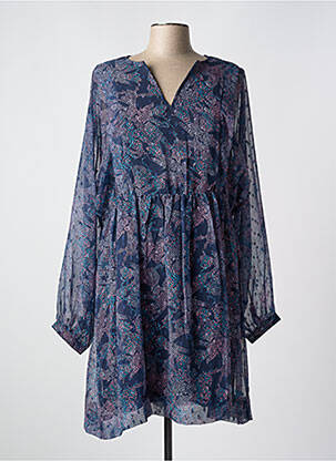 Rochie midi croială fluidă mâneci lungi albastru TIFFOSI femeie