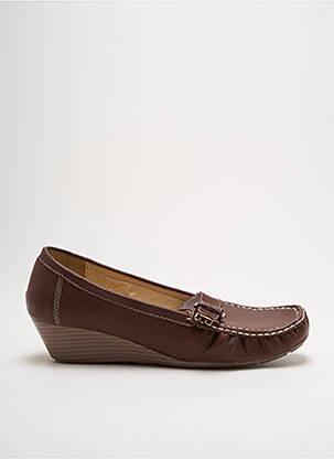 Mocasini material neted toc de 4 la 6 cm maro SWEET femeie