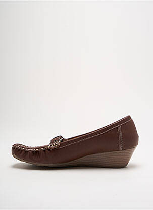 Mocasini material neted toc de 4 la 6 cm maro SWEET femeie