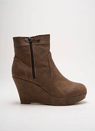 Botine/ghete vârf rotund toc de 7 la 9 cm maro LINETTE ET TONKA femeie