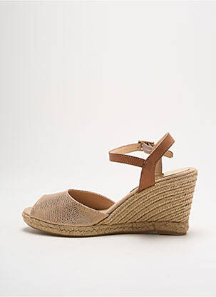 Espadrile țesătură satinată toc de 4 la 6 cm bej MAYBE femeie