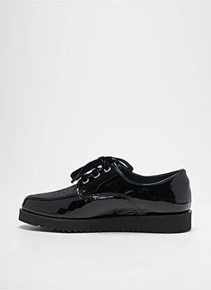 Derby-uri material neted toc plat până la 3 cm negru SWEDI femme