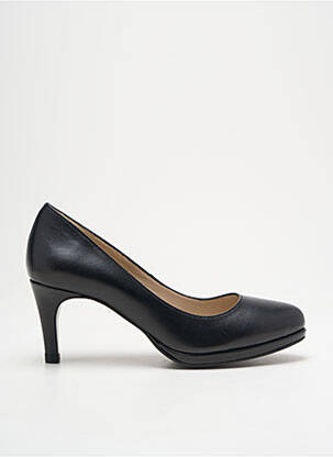 Pantofi cu toc țesătură satinată toc de 7 la 9 cm negru OTESS femeie