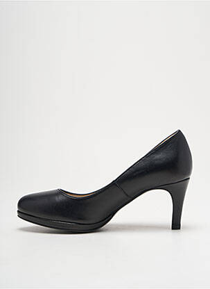 Pantofi cu toc țesătură satinată toc de 7 la 9 cm negru OTESS femeie
