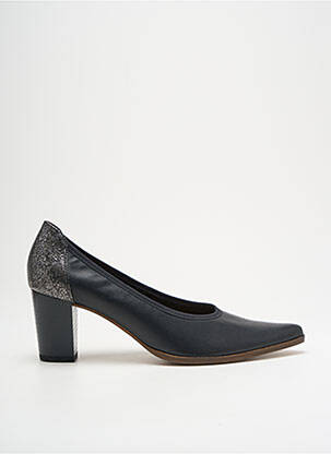 Pantofi cu toc țesătură satinată toc de 4 la 6 cm negru KARSTON femeie