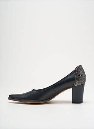 Pantofi cu toc țesătură satinată toc de 4 la 6 cm negru KARSTON femeie