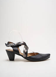 Pantofi cu toc țesătură satinată toc de 4 la 6 cm negru KARSTON femme