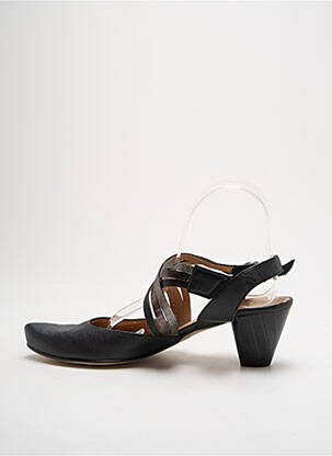 Pantofi cu toc țesătură satinată toc de 4 la 6 cm negru KARSTON femeie