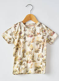 Tricou croială dreaptă mâneci scurte bej NOPPIES băiat