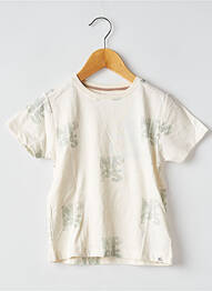Tricou croială dreaptă mâneci scurte bej NOPPIES băiat