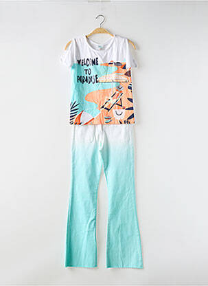Set pantaloni tip de tricou albastru BOBOLI fată