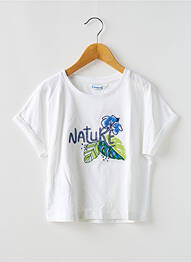 Tricou croială dreaptă mâneci scurte alb MAYORAL fille