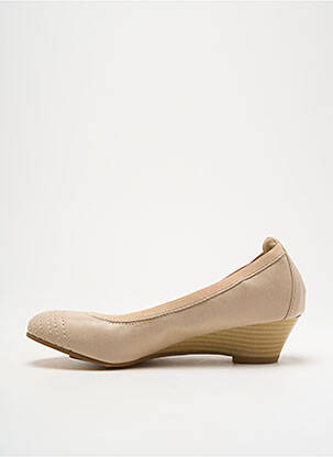 Pantofi cu toc țesătură satinată toc de 4 la 6 cm bej SARAH ZANKA femeie