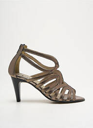 Sandale/pantofi decupați material neted toc de 4 la 6 cm maro J.METAYER femme