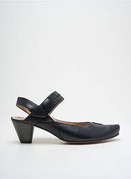Sandale/pantofi decupați material neted toc de 4 la 6 cm negru SWEET femme