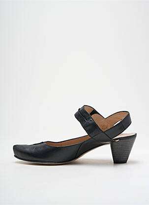 Sandale/pantofi decupați țesătură satinată toc de 4 la 6 cm negru SWEET femeie