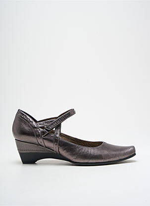 Pantofi cu toc țesătură satinată toc de 4 la 6 cm argintiu SWEET femeie
