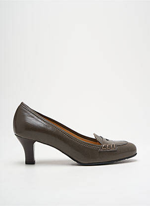 Pantofi cu toc țesătură satinată toc de 4 la 6 cm verde JOHN GREY femeie