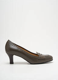 Pantofi cu toc țesătură satinată toc de 4 la 6 cm verde JOHN GREY femme