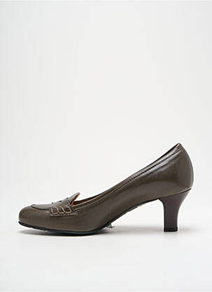 Pantofi cu toc țesătură satinată toc de 4 la 6 cm verde JOHN GREY femeie