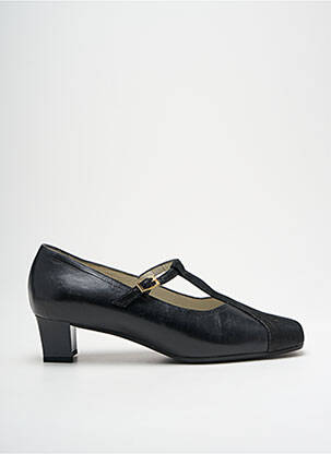 Pantofi cu toc țesătură satinată toc de 4 la 6 cm negru ALEXANDRIA femeie